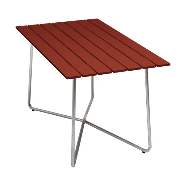 Grythyttan Stålmöbler B25A table Dark red lacquered oak-galvanised steel