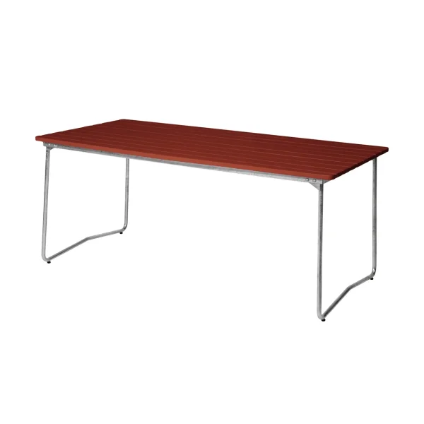 Grythyttan Stålmöbler B31 dining table 170x92 cm, Dark red lacquered oak-galvanised steel