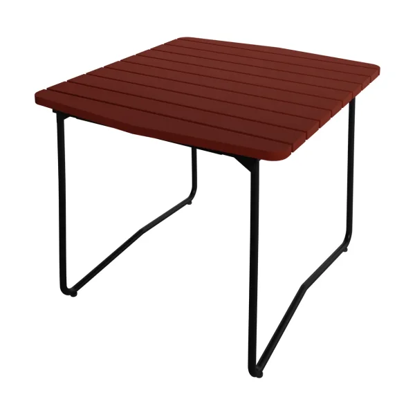 Grythyttan Stålmöbler B31 dining table Dark red lacquered oak-black steel frame, 84x92 cm
