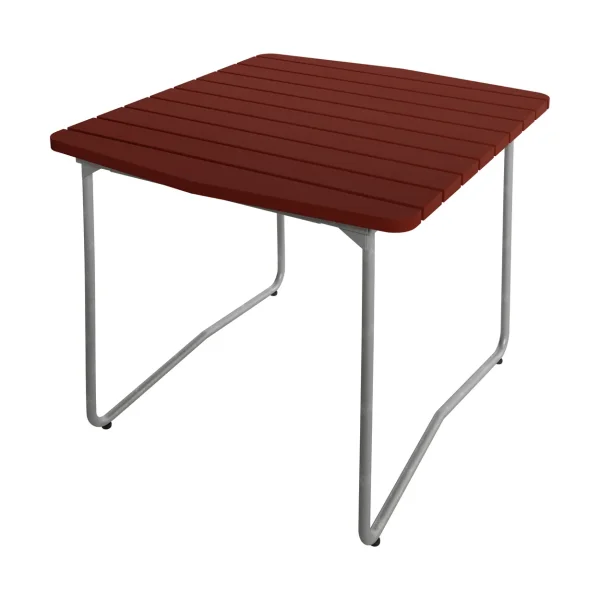 Grythyttan Stålmöbler B31 dining table Dark red lacquered oak-warm galvanized frame, 84x92 cm
