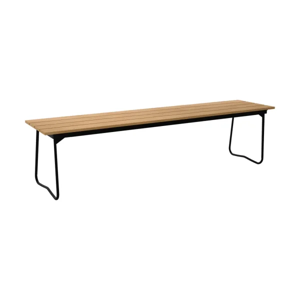 Grythyttan Stålmöbler Bänk 9 bench Oiled oak–black steel frame