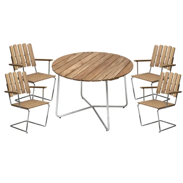 Grythyttan Stålmöbler Grythyttan dining set ø100 cm - teak Grythyttan dining set ø100 cm - teak