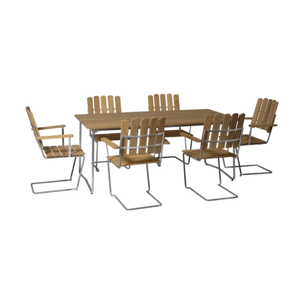Grythyttan Stålmöbler Grythyttan dining set oak B31 170cm + 6pcs A2 Grythyttan dining set oak B31 170cm + 6pcs A2
