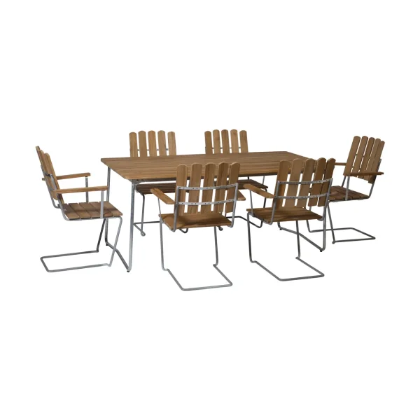 Grythyttan Stålmöbler Grythyttan dining set teak B31 170cm + 6pcs A2 Grythyttan dining set teak B31 170cm + 6pcs A2