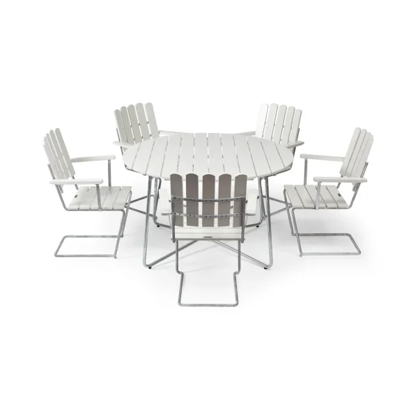 Grythyttan Stålmöbler Grythyttan dining set white 9A Ø120cm + 5pcs A2 Grythyttan dining set white 9A Ø120cm + 5pcs A2
