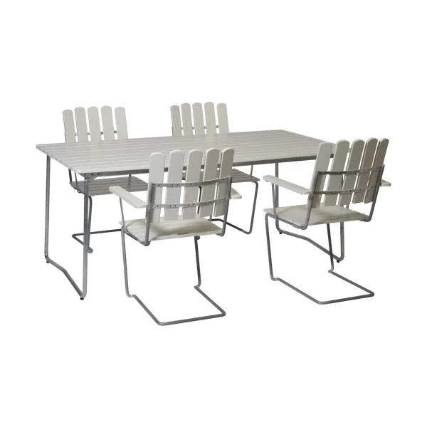Grythyttan Stålmöbler Grythyttan dining set white B31 170 cm + 4pcs A2 Grythyttan dining set white B31 170 cm + 4pcs A2