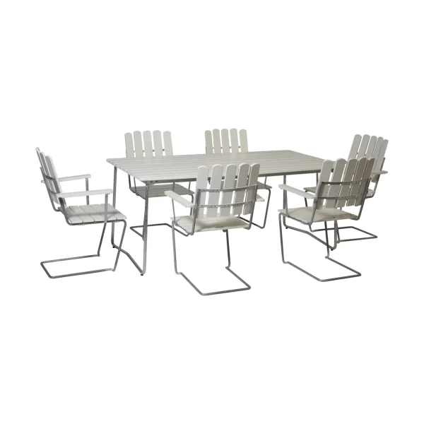 Grythyttan Stålmöbler Grythyttan dining set white B31 170 cm + 6pcs A2 Grythyttan dining set white B31 170 cm + 6pcs A2
