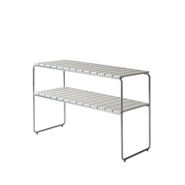 Grythyttan Stålmöbler Grythyttan side table White lacquer oak-hot-dip galvanized stand