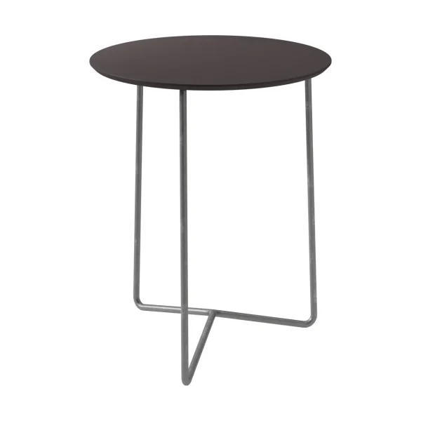 Grythyttan Stålmöbler High Tech table Charcoal compact laminate–hot-dip galvanized frame, Ø60 cm