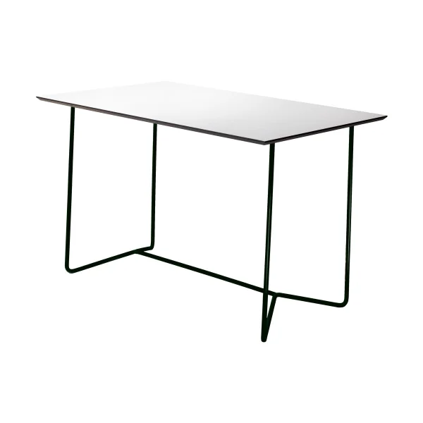 Grythyttan Stålmöbler High Tech table rectangular White compact laminate-black