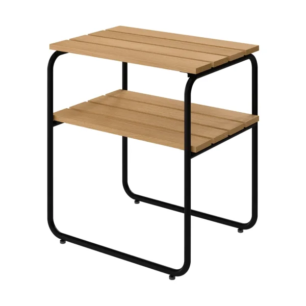 Grythyttan Stålmöbler L45 side table Oiled oak-black steel frame, 45x32 cm