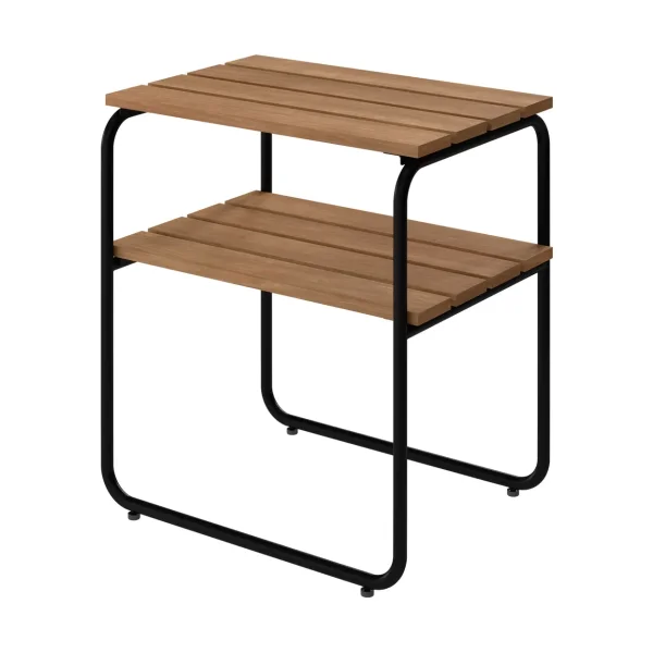 Grythyttan Stålmöbler L45 side table Teak-black steel frame, 45x32 cm