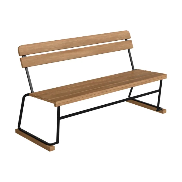 Grythyttan Stålmöbler Sofa 3 Teak-black steel frame