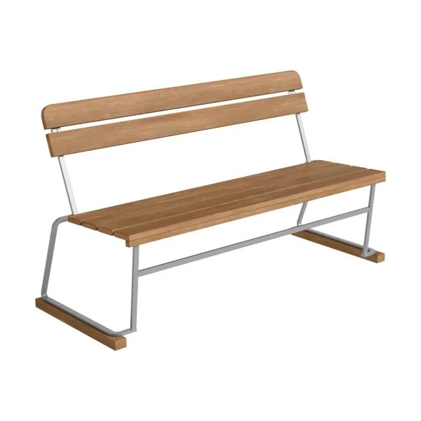 Grythyttan Stålmöbler Sofa 3 Teak-galvanized steel