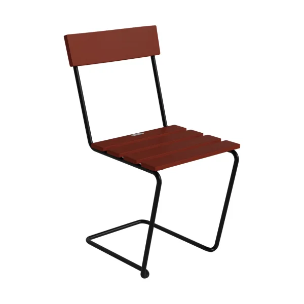 Grythyttan Stålmöbler Stol 1 chair Dark red lacquered oak–black steel frame