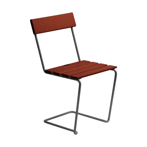 Grythyttan Stålmöbler Stol 1 chair Dark red lacquered oak-warm galvanised frame