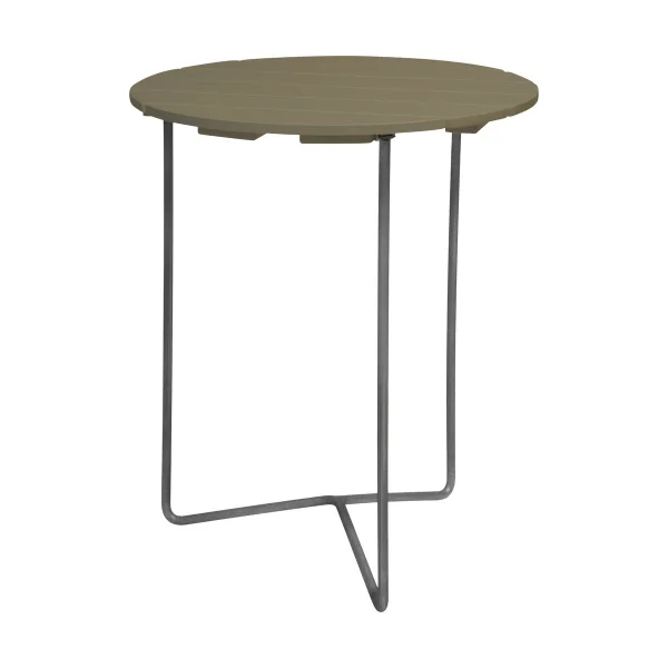 Grythyttan Stålmöbler Table 6B table Ø60 cm Light green oak-hot-dip galvanized stand