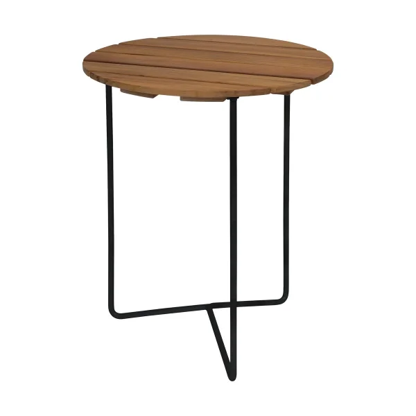 Grythyttan Stålmöbler Table 6B table Ø60 cm Untreated teak-black