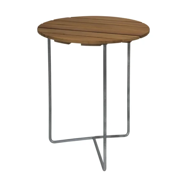 Grythyttan Stålmöbler Table 6B table Untreated teak - galvanized legs, Ø60 cm