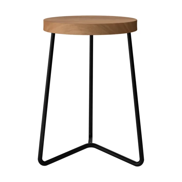 Grythyttan Stålmöbler V-1 stool Teak-black steel frame, 45 cm