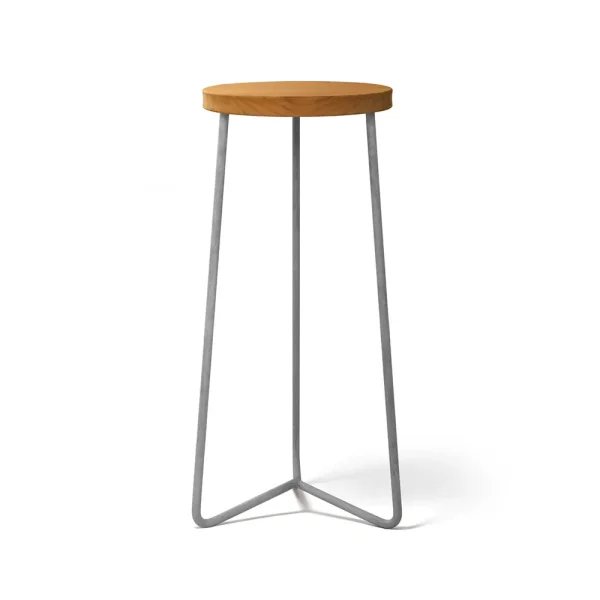 Grythyttan Stålmöbler V-1 stool Teak-hot-dip galvanized steel stand, 63 cm