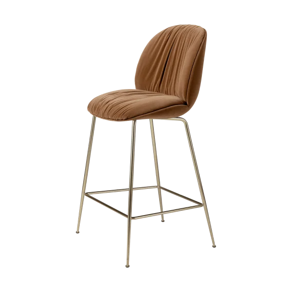 GUBI Beetle Soft bar stool 65 cm fully upholstered Reales Gubi 001-black chrome