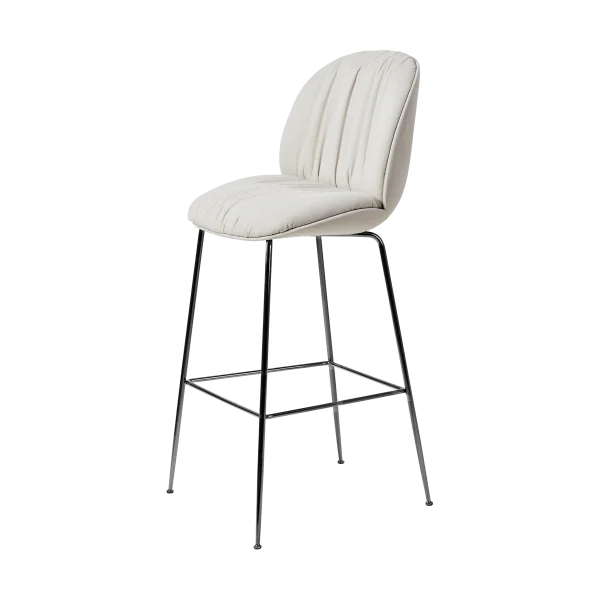 GUBI Beetle Soft barstool 75 cm fully upholstered Reales Gubi 001-black chrome