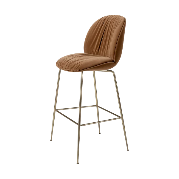 GUBI Beetle Soft barstool 75 cm fully upholstered Sunday Dedar 112-antique brass