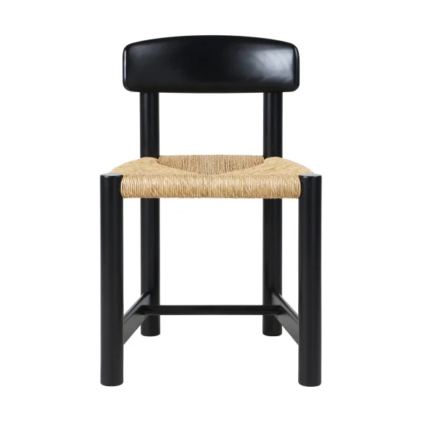 GUBI Daumiller Side Chair Natural Rush-brown/black pine