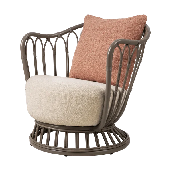 GUBI Grace Outdoor armchair Lorkey Limonta 41-44-mushroom gray