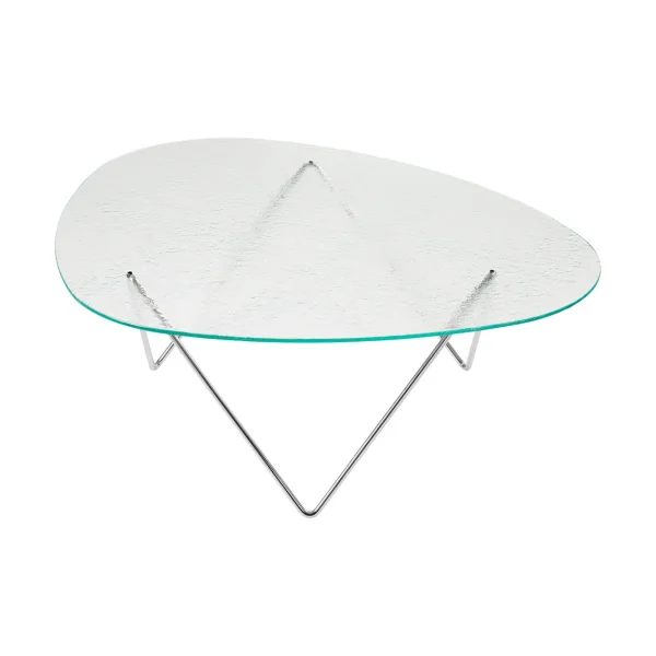 GUBI Pedrera sofa table Chrome-structured glass transparent