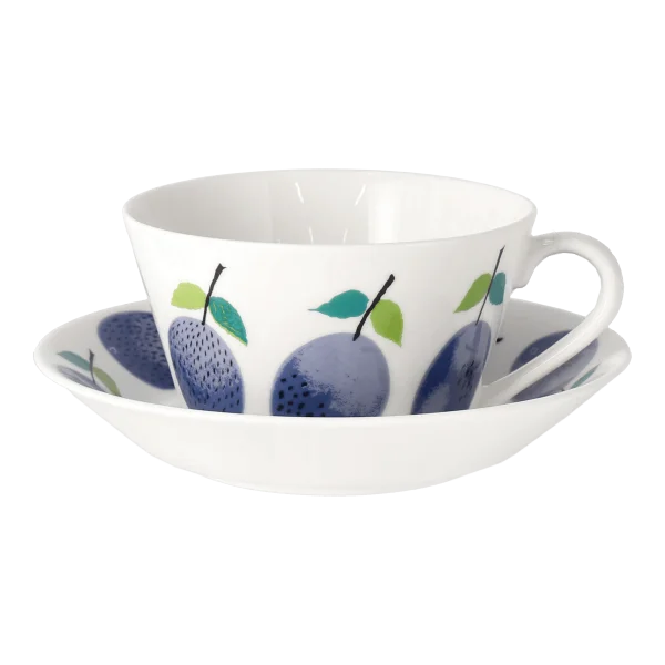 Gustavsbergs Porslinsfabrik Prunus teacup with saucer Ø15,3 cm 25 cl