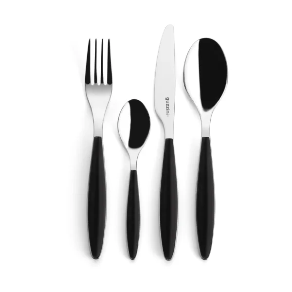 Guzzini Feeling cutlery set Black, 24 pieces