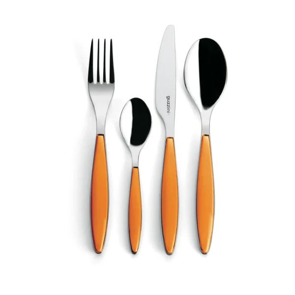 Guzzini Feeling cutlery set Clear orange, 24 pieces