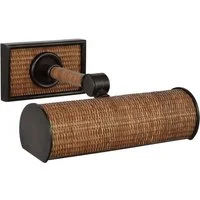 Halwell Picture Light Bronze & Rattan, Light, Small, Bronze & Natural Rattan - Andrew Martin
