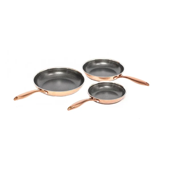 Hâws Hâws Santo frying pan set hybrid coating 3-piece Rose Gold