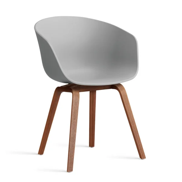 HAY About a Chair 22 2.0 chair Concrete grey-lacquered walnut frame