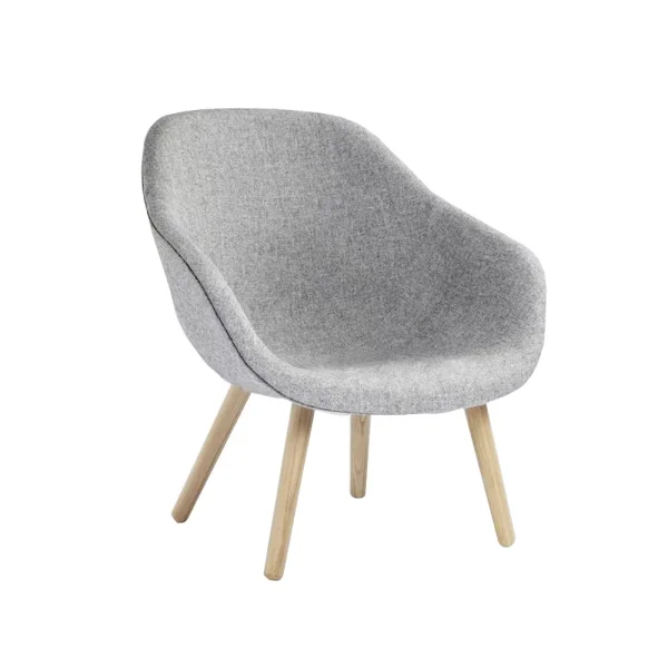HAY About A Lounge AAL82 lounge chair fabric Hallingdal 130 grey, soap-treated oak legs