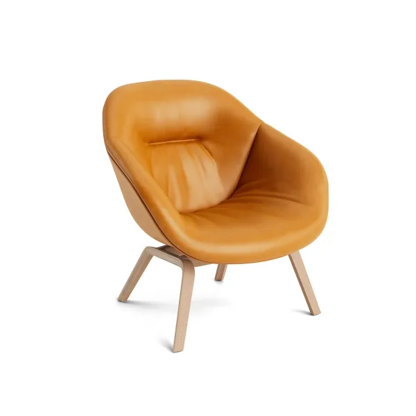 HAY About a Lounge AAL83 Soft lounge chair Leather Sense cognac-water-based lacquered oak legs