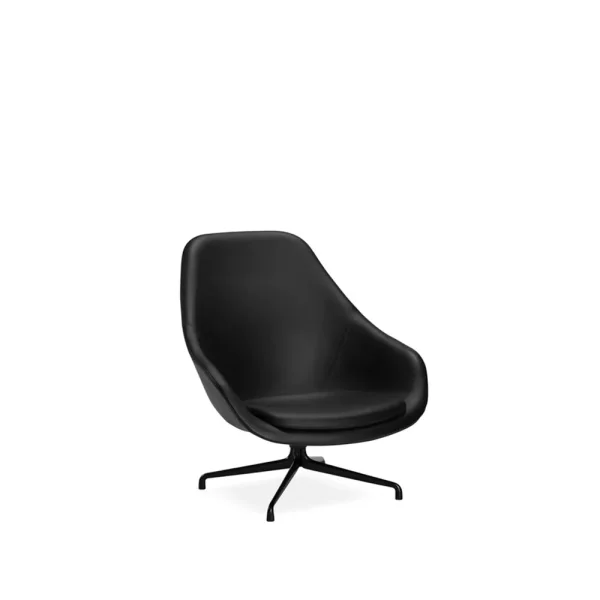 HAY About a Lounge AAL91 lounge chair Leather black, black aluminium frame