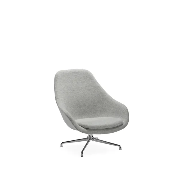 HAY About a Lounge AAL91 lounge chair Light grey-polished aluminium
