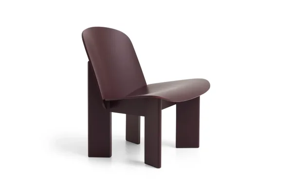 HAY Chisel lounge chair Dark bordeaux lacquered beech