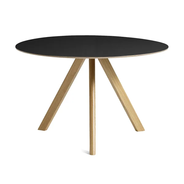 HAY CPH20 2.0 dining table Ø120 cm Black linoleum-lacquered oak