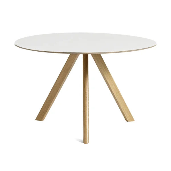 HAY CPH20 2.0 dining table Ø120 cm White laminate-lacquered oak
