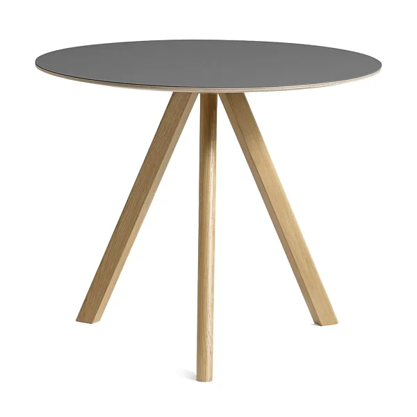 HAY CPH20 2.0 dining table Ø90 cm Grey linoleum-lacquered oak
