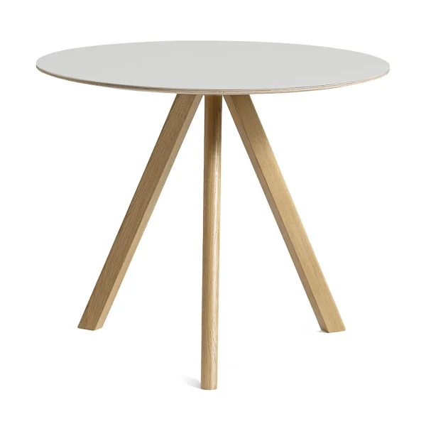 HAY CPH20 2.0 dining table Ø90 cm Off white linoleum-lacq. oak