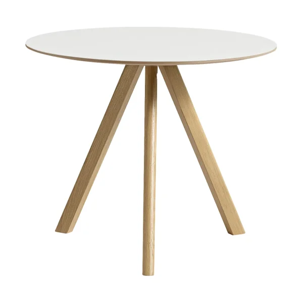 HAY CPH20 2.0 dining table Ø90 cm White laminate-lacquered oak