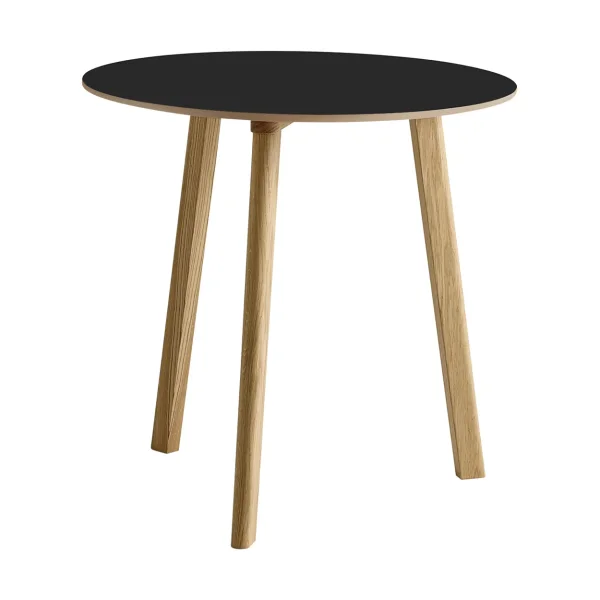HAY CPH220 Deux 2.0 table Ø75 cm Black laminate-lacquered oak