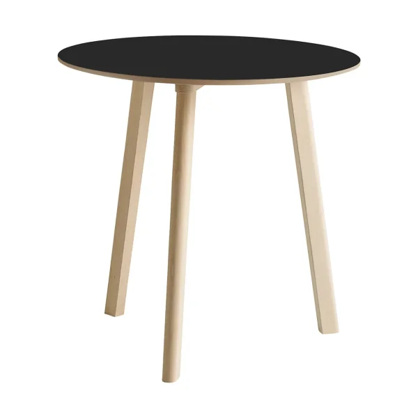 HAY CPH220 Deux 2.0 table Ø75 cm Black laminate-untreated beech