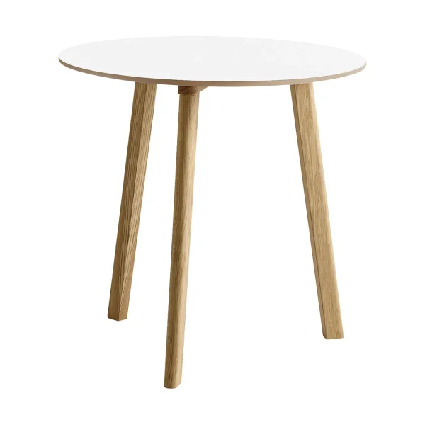 HAY CPH220 Deux 2.0 table Ø75 cm Pearl white-lacquered oak